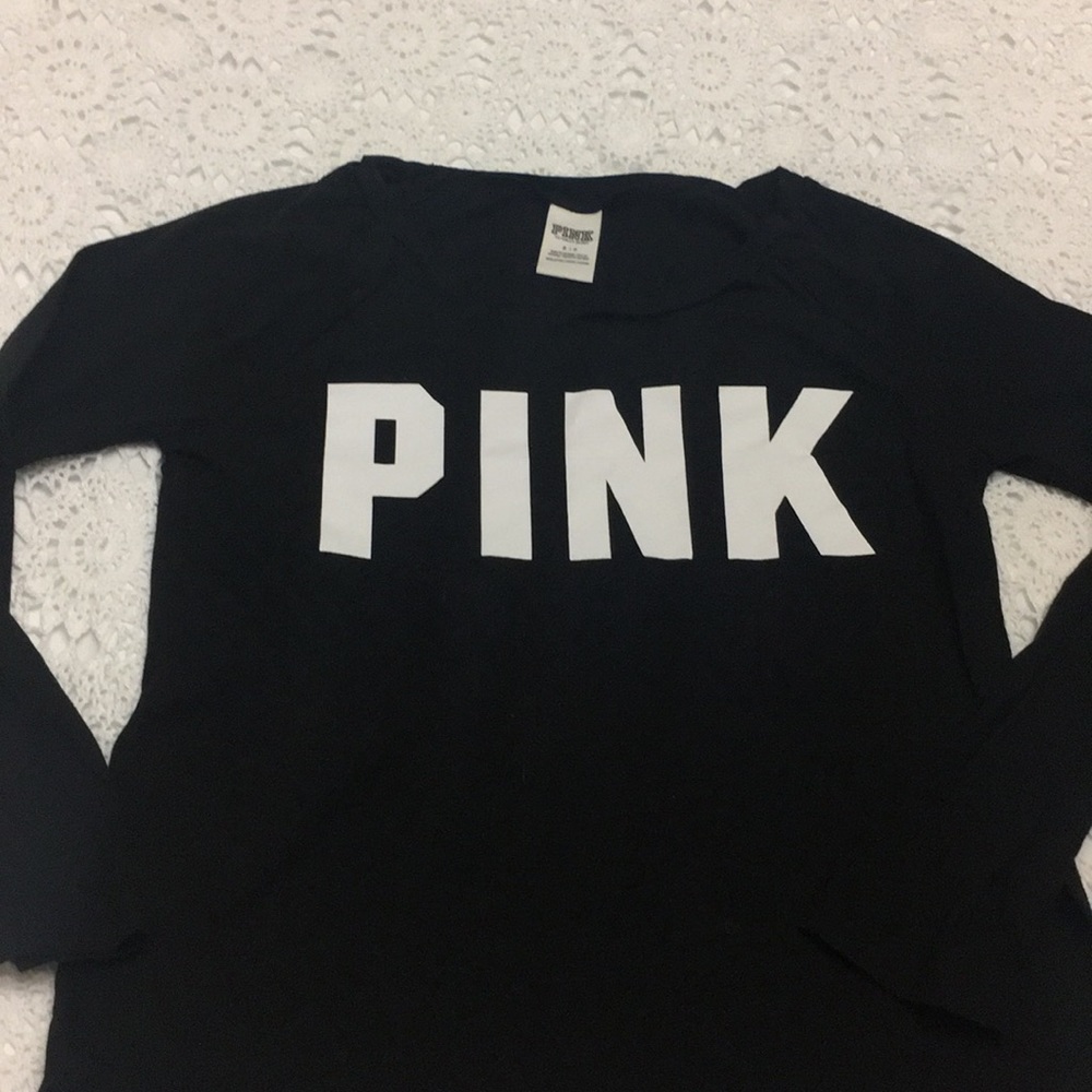 Black long sleeve tee by PINK